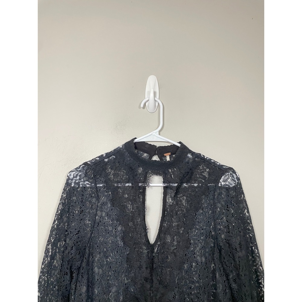Free People Free People Tell Tale Tunic in Black Size Small WhimsiGoth Romantic - Picture 3 of 11